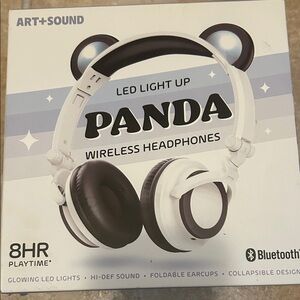 Panda Wireless Headphones with LED Light, BNIB (COS1)